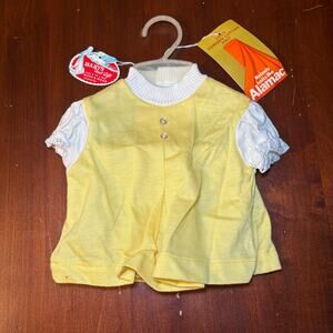 Vintage New Old Stock Baby's First Gift Yellow Outfit Sweater & Bloomers